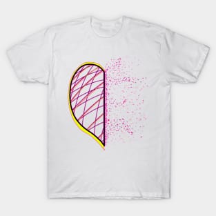 Abstract neon fiery burning heart with a pink glow T-Shirt
